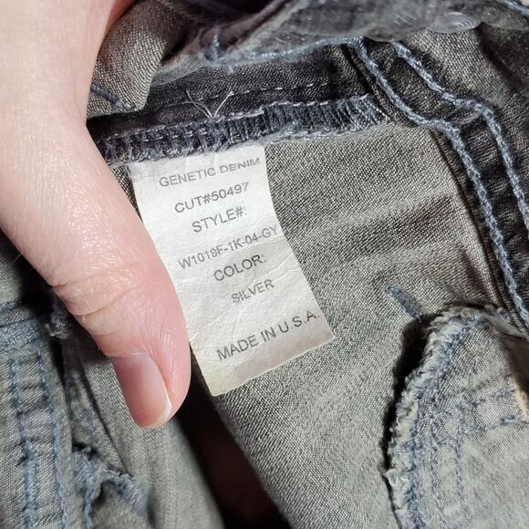 Genetic Denim The Kyle Silver Cropped Jeans Size 25 ~ Edgy Grunge Streetwear - Picture 16 of 16